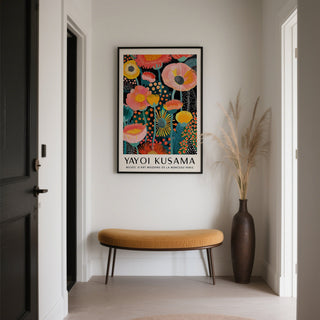 Inspired by Yayoi Kusama Flowers Wall Art in entrance hallway