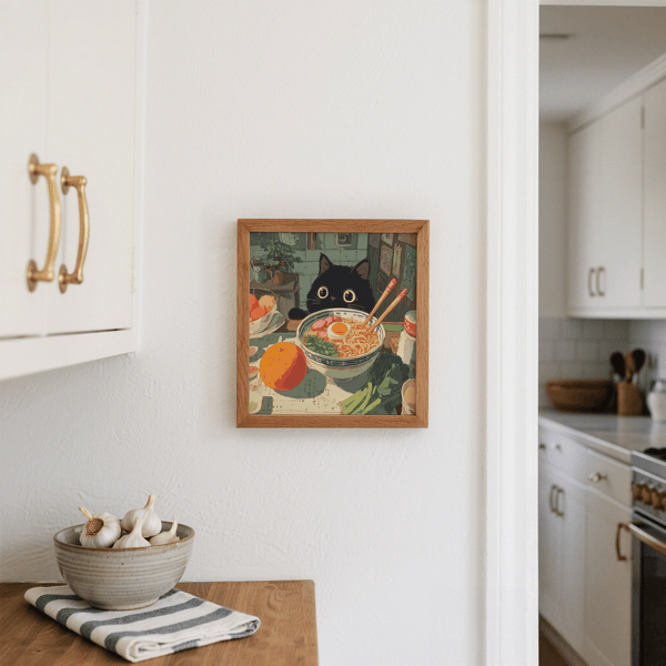 Minimalist Foodie Wall Art in black and white for cafe decor