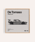 De Tomaso Pantera GT5 Print in Gray, Black and White, ideal for an office wall art display