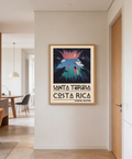Santa Teresa travel print featuring coordinate text and bold typography