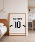 Custom name football shirt art with centered block numerals