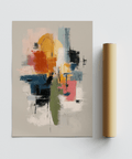 Colorful Textured Print, multicolored hues, bedroom, poster