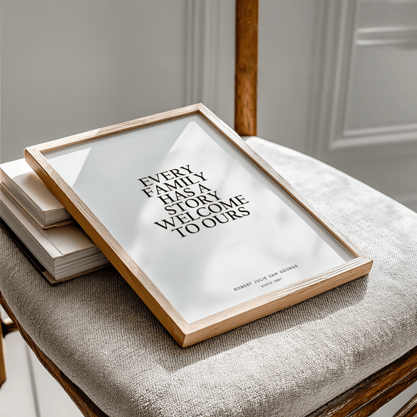 Customizable Personalized Family Poster with names for kitchen decor