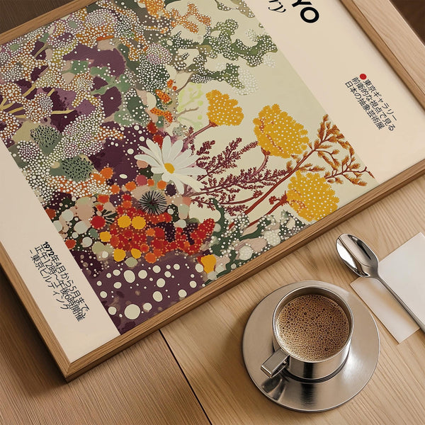 Abstract vintage floral print with delicate floral patterns