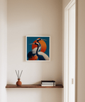 Elegantly styled Large Birds Wall Art in Orange and Blue for office space