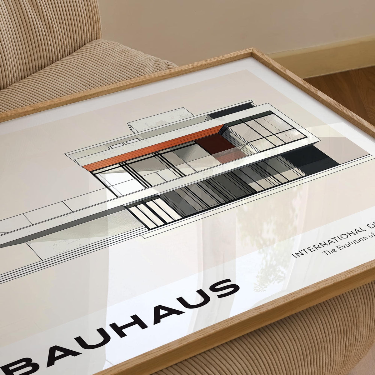 Architecture art print featuring clean geometric lines