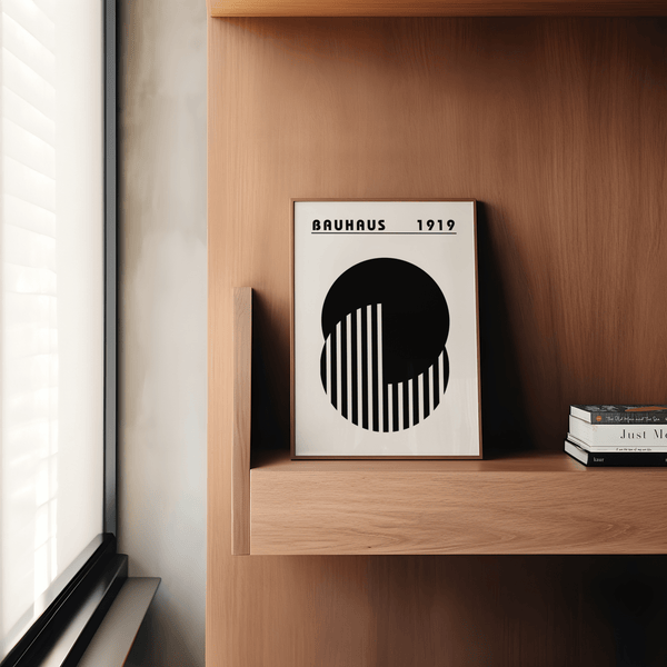 Abstract Minimal Art print in black and white for minimalist bedroom