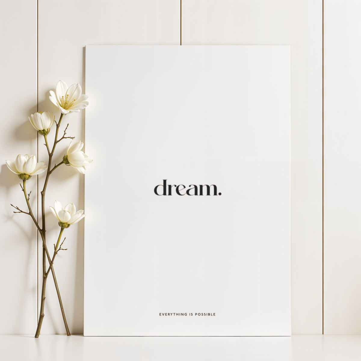 Motivational Personalised Quote Poster, Black and White, hallway poster