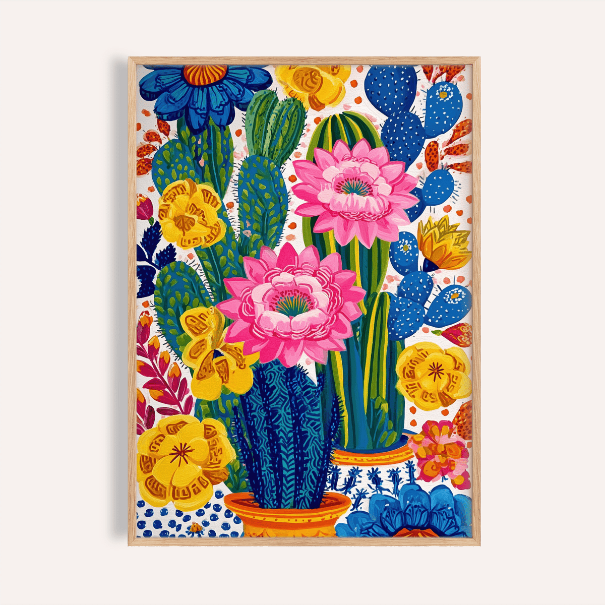 Colorful Botanical Wall Art with pink and yellow, perfect for bedroom wall art print