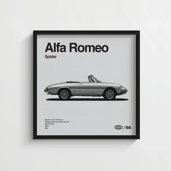 Gray Alfa Romeo Art Print for garage wall art