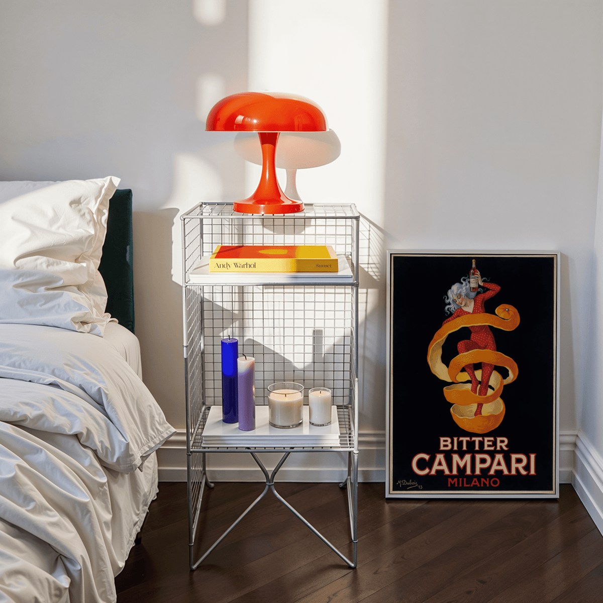 Vintage Campari Print decor with Orange peel design for kitchen space