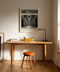 Amsterdam Passage Wall Art print with deep perspective hallway, arched ceiling, and doorway rhythm