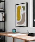 Modern Abstract Wall Art, Gray and Brown tones for dining room decor