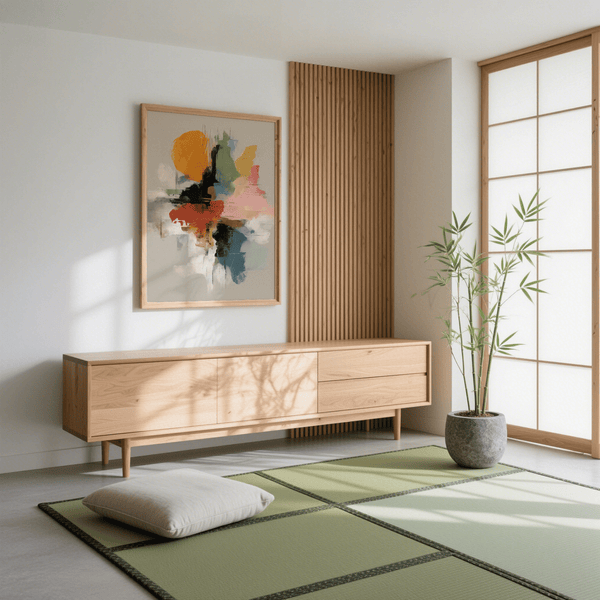 Colorful Abstract Art Print multicolored piece for modern hallway wall art