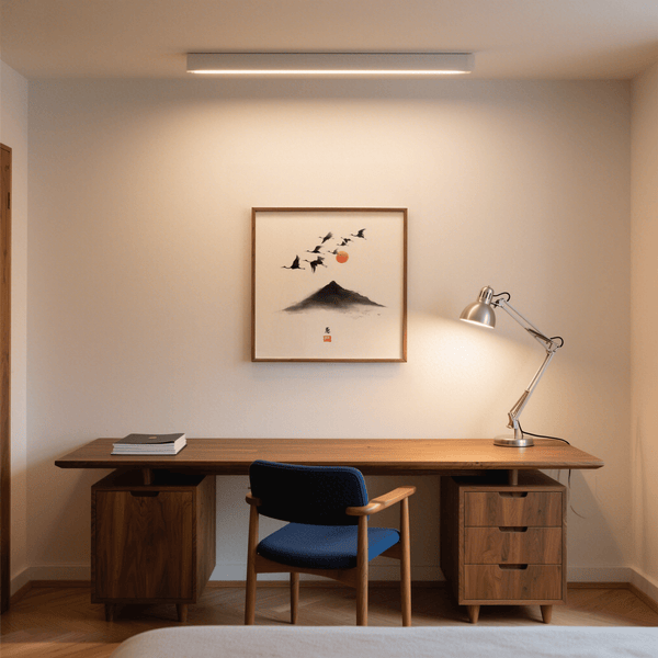 Crane Mountain Art wall art with white hues for modern living room