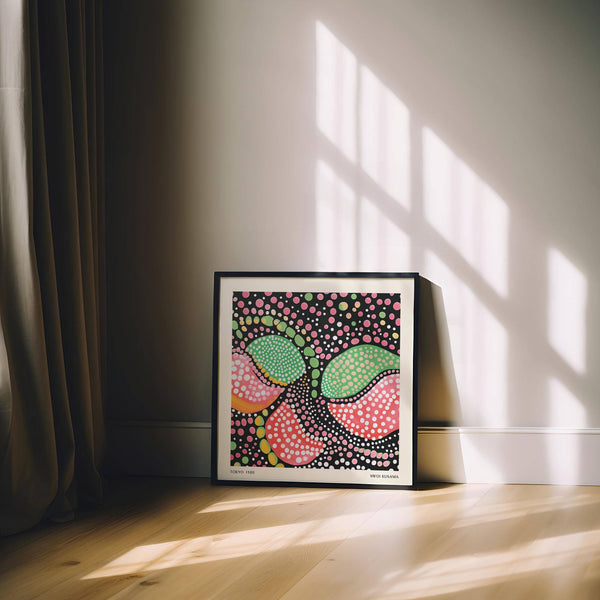 stylish green pink art with intricate dotted details
