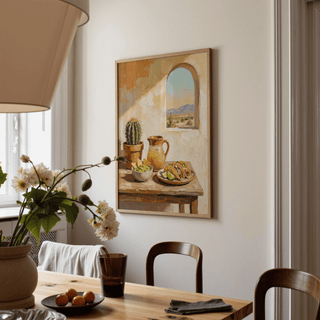 Mexican Food Art print with key colors for rustic kitchen decoration