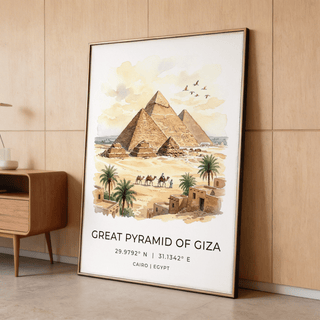 Giza Pyramid Wall Art close view of stepped stone blocks