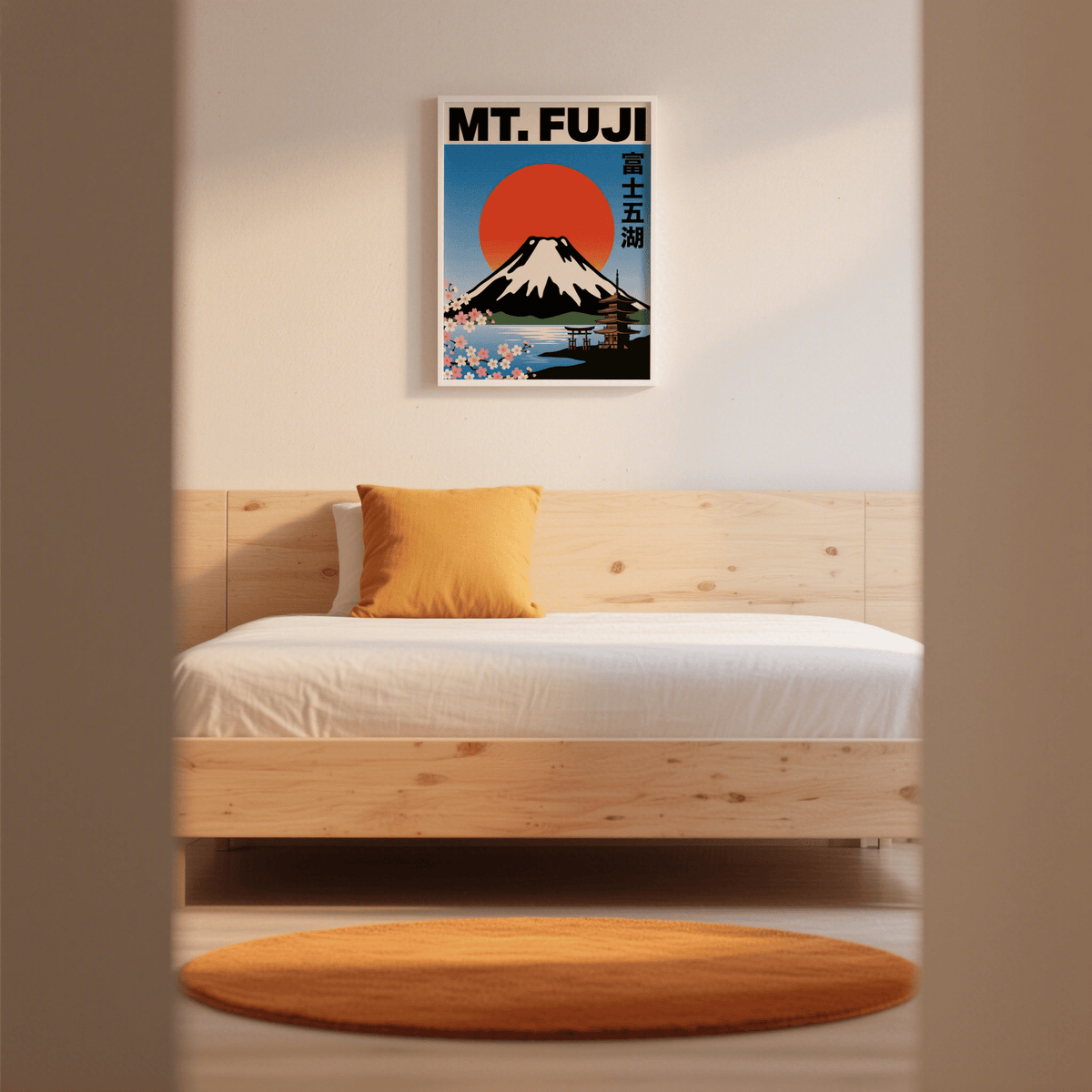 Mt Fuji Wall Art capturing Green scenery, print for home office