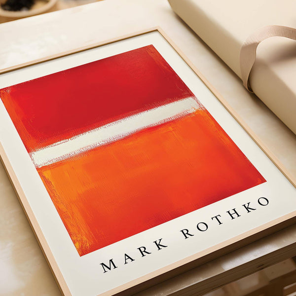 Unique orange abstract art print with bold visual impact