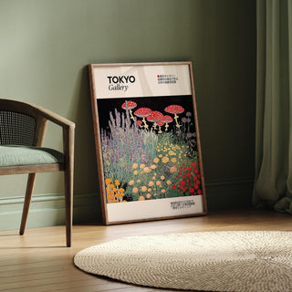 Botanical floral prints vintage with golden and lavender blooms