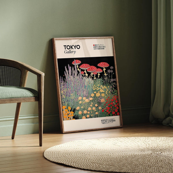 Botanical floral prints vintage with golden and lavender blooms