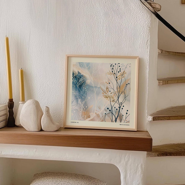 Calming neutral prints with pastel tones ideal for living rooms