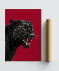Wildlife Wall Art perfect for entryway, featuring red and black hues