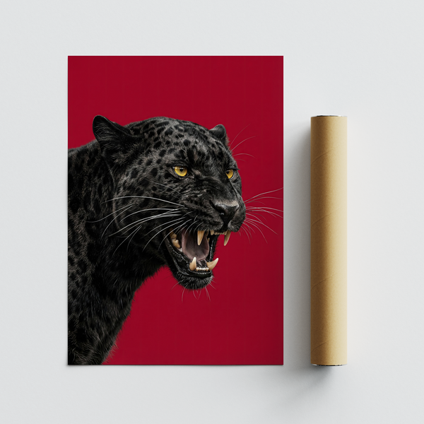 Wildlife Wall Art perfect for entryway, featuring red and black hues
