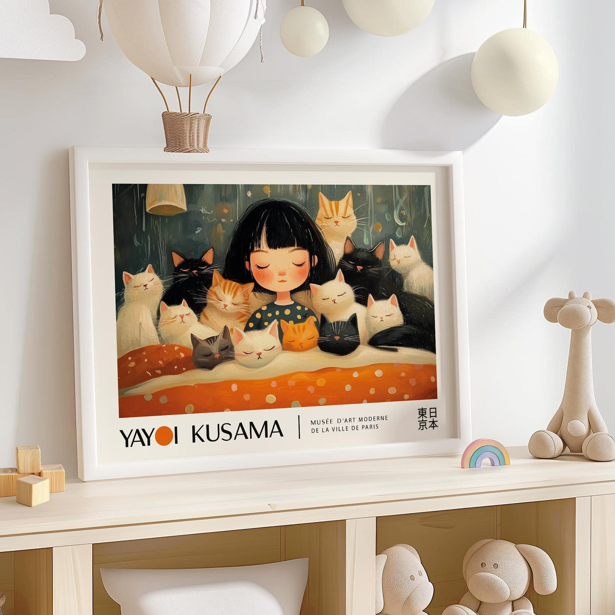 Modern cat art print for stylish and minimalist interiors