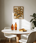 Pasta Penne Art piece in Beige and Yellow for contemporary kitchen walls
