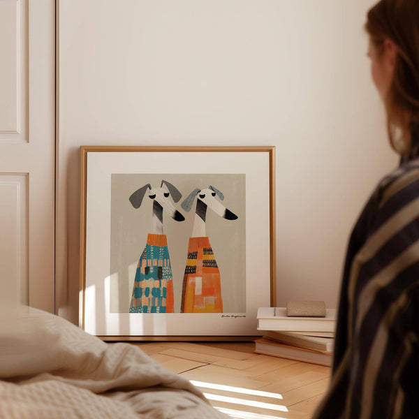 Cheerful wall art dog print ideal for animal lovers and playful homes