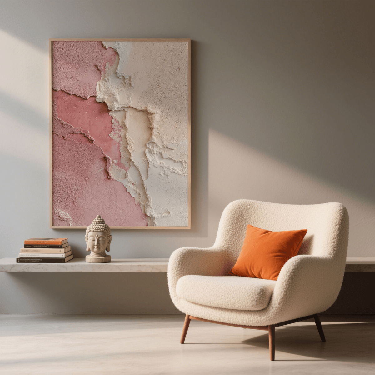 Modern home Pink Wabi Sabi Poster Pink Beige wall art print option