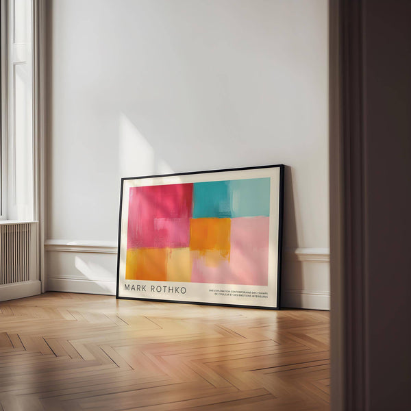 Contemporary wall decor with expressive art prints horizontal for offices