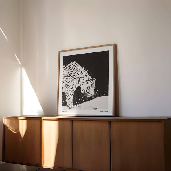 Office decor with striking japanese tiger art poster