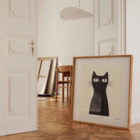 Minimalist feline art for modern homes.