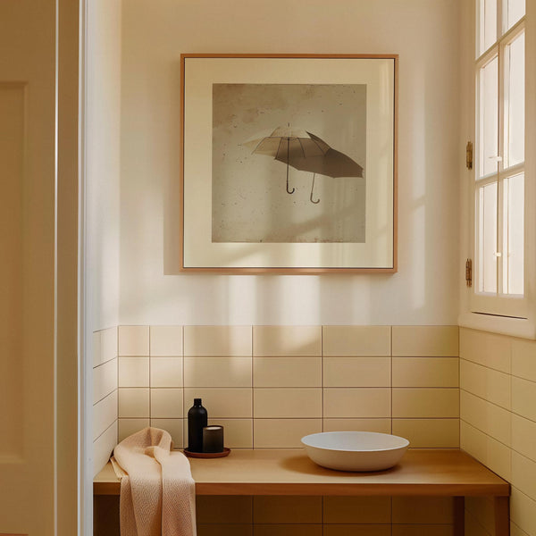 Contemporary square wall print featuring a dreamlike composition