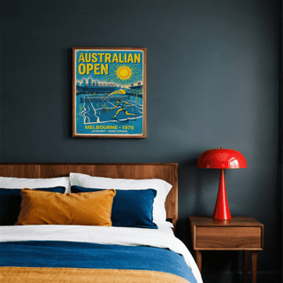 Full composition of Australian Open Wall Art with running tennis player