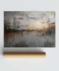 Subtle Abstract Gray Art Print in gray, brown colors for kitchen space
