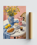 Floral Kitchen Decor print for a cozy kitchen, highlighting Blue and Multicolored hues