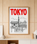 Tokyo City Wall Art print showing torii gate and mountain backdrop