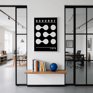 Abstract Geometric Print for entryway wall art with bold Black accents
