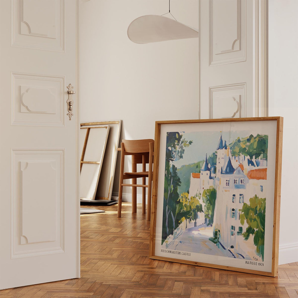 Romantic Bavarian castle captured in expressive medieval castle art.