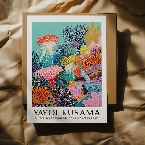 Playful Coral Reef Art filled with sea anemones and organic forms.