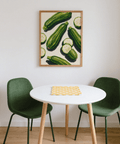Fresh Zucchini Wall Art featuring green tones for pantry wall