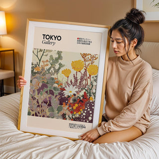 Vintage floral print blending nature-inspired textures and art