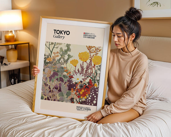 Vintage floral print blending nature-inspired textures and art