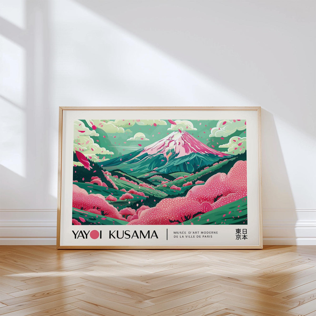 Modern cherry blossom art inspired by Yayoi Kusama’s aesthetic