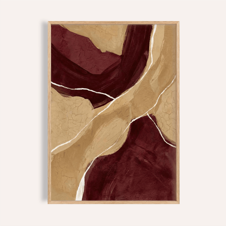 Neutral Organic Abstract Art in Red, Brown, Beige, White for living room wall art