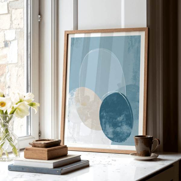 Geometric Circle Poster print featuring curved hand-drawn arc line